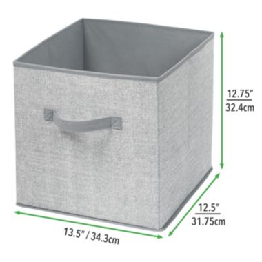 Gray/White mDesign Kids Fabric Closet Storage Organizer Cube Bin Box 4 Pack 