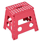 Lexi Home Foldable Space Saving Step Stool 12" inch - Red