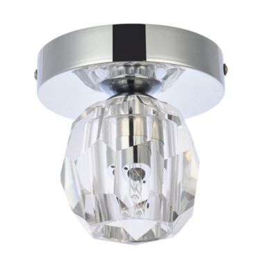 Elegant Lighting Contemporary Eren Flush Mount with 1 Light Ceiling Fixture for Living Room, Kitchen, Bedroom & Hallway, Chrome. View a larger version of this product image.