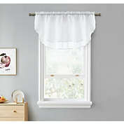 Kate Aurora Living Double Layered Sheer Rod Pocket Ascot Window Valances - 55 in. W x 24 in. L, White