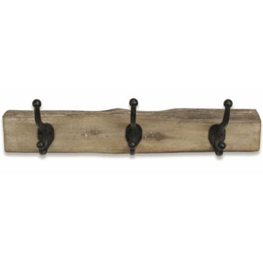 Cheungs Decorative Rustic Wood Plank With 3 Wall Hooks. View a larger version of this product image.