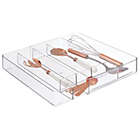 Alternate image 1 for mDesign Expandable Plastic Kitchen Drawer Storage Cutlery Tray - Clear