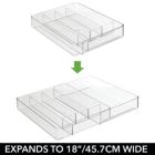 Alternate image 2 for mDesign Expandable Plastic Kitchen Drawer Storage Cutlery Tray - Clear