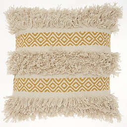 Mina Victory Life Styles Diamond Stripe Texture Throw Pillow - Yellow 18