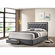 Best Quality Furniture  Dark Grey Velvet Uph  Storage Platform Bed