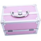 Alternate image 2 for Inq Boutique Aluminum Makeup Train Case Jewelry Box Cosmetic Organizer with Mirror 9"x6"x6" RT