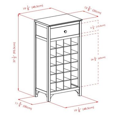 Ancona 24-Bottle Wine Cabinet, Espresso. View a larger version of this product image.