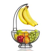 Regal Trunk Large Fruit Basket With Banana Hanger L Rustic French Farmhouse Fruit Bowl With