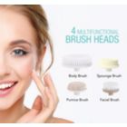 Alternate image 1 for Pursonic Pursonic Advanced Facial and Body Cleansing Brush for Removing Makeup & Exfoliating Dead Skin - Includes 4 Multifunction Brush Heads  Facial, Body, Pumice Stone and Sponge (aqua)