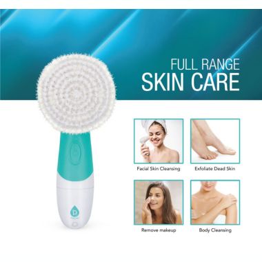 Pursonic Pursonic Advanced Facial and Body Cleansing Brush for Removing Makeup & Exfoliating Dead Skin - Includes 4 Multifunction Brush Heads  Facial, Body, Pumice Stone and Sponge (aqua). View a larger version of this product image.