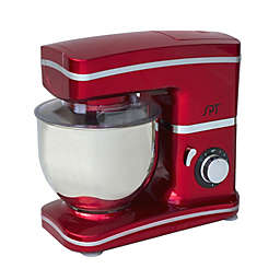 Sunpentown 8-Speed 5.5 Qt Electric Food Stand Mixer with Steel bowl,  Red - Includes Whisk, Dough Hook and Mixer Blade