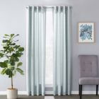 Alternate image 2 for SKL Home Saturday Knight Ltd Maeve Sophisticated Yarn Dyed Woven Horizontal Pattern SunSafe Window Panel - 40X84", Sage