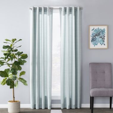 SKL Home Saturday Knight Ltd Maeve Sophisticated Yarn Dyed Woven Horizontal Pattern SunSafe Window Panel - 40X84", Sage. View a larger version of this product image.