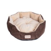 Armarkat Waterproof Faux Suede And Soft Velvet Cat Sleeper Bed In Mocha And Beige