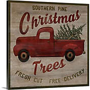 Great Big Canvas "Pick Up Truck Trees" by Beth Albert Burgundy Wrapped Canvas Print Wall Artwork