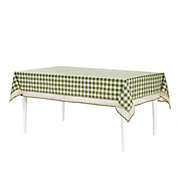 Kate Aurora Country Farmhouse Plaid Buffalo Check Stain & Spill Proof Fabric Tablecloths - 60in. X 84in. (6-8 Chairs), Sage Green