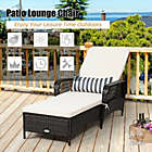 Alternate image 2 for Costway-CA PE Rattan Chaise Lounge Chair Arm Chair Recliner Adjustable with Pillow