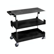 Luxor Black 18x32 Cart 2 Flat/1 Tub Shelves