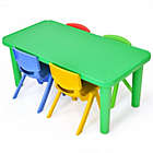 Alternate image 0 for Costway Kids Colorful Plastic Table and 4 Chairs Set