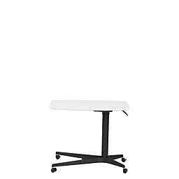 Unique Furniture. White 245 Mobile Lift Table with Silver Base.