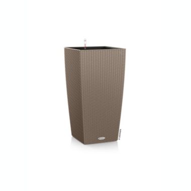 Lechuza USA 30" Sand Brown All In One Cube Wicker Planter. View a larger version of this product image.
