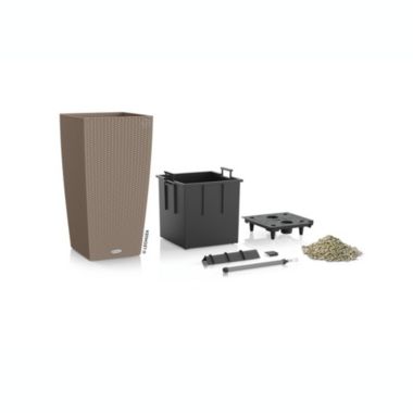 Lechuza USA 30" Sand Brown All In One Cube Wicker Planter. View a larger version of this product image.