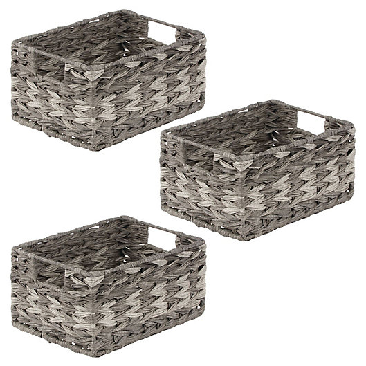 Details about   Woven Storage Baskets 3-Pack Cotton Rope Baskets Collapsi Decorative Hampers 