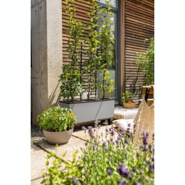 Lechuza USA 3.25' Stone Gray Rectangular Three-In-One Smooth Planter. View a larger version of this product image.