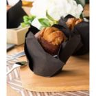 Alternate image 1 for Juvale Black Tulip Cupcake Liners for Weddings and Birthday, Paper Baking Cups (100 Pack)