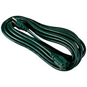 Northlight 25ft Green 3-Prong Outdoor Extension Power Cord with Outlet Block