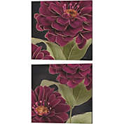 Great Art Now Burgundy Floral by Heidi Kuntz 14-Inch x 14-Inch Canvas Wall Art (Set of 2)