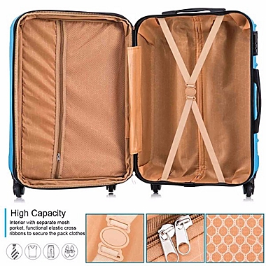 Infinity Merch 4 Piece Set Luggage Expandable Suitcase. View a larger version of this product image.