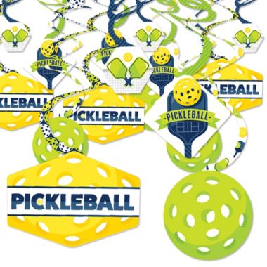 Big Dot of Happiness Let's Rally - Pickleball - Birthday or Retirement Party Hanging Decor - Party Decoration Swirls - Set of 40. View a larger version of this product image.