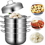 Vevor 5-Tier Stainless Steel Steamer 11in with Handles