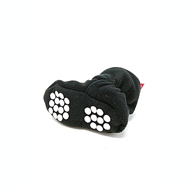 Wrapables Fleece Baby Booties with Anti-Skid Bottoms / Black / 6-12 M. View a larger version of this product image.