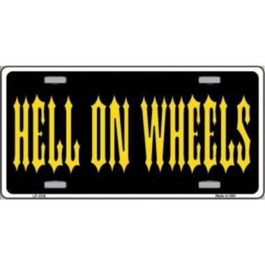 Smart Blonde Hell On Wheels Novelty Vanity Metal License Plate Tag Sign. View a larger version of this product image.