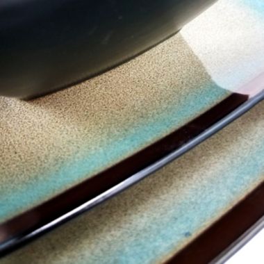 Gibson Elite Tequesta 16-Piece Square Dinnerware Set, Taupe. View a larger version of this product image.