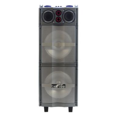 beFree Sound Double 10 Inch Subwoofer Portable Bluetooth Party Speaker with Reactive Lights. View a larger version of this product image.