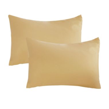 PiccoCasa Soft Pillowcase 2 Pack Microfiber Pillow Cases Weave for 1800 Series Ployester Pillow Covers, Travel, 14"X20" Yellow. View a larger version of this product image.