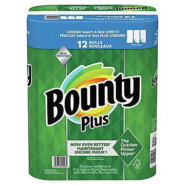 Bounty Plus Select-A-Size Paper Towels, 12 x 91 sheets. View a larger version of this product image.