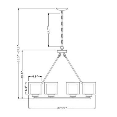 Canyon Home Fremont 6 Bulb Wagon Wheel Light Fixture with Glass Shades, Elegant Overhead Lighting for Foyer, Living and Dining Room, or Home Entryways, Dimmable Option. View a larger version of this product image.