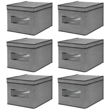 mDesign Stackable Fabric Closet Storage Organizer Box, 6 Pack. View a larger version of this product image.