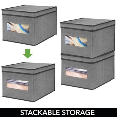 mDesign Stackable Fabric Closet Storage Organizer Box, 6 Pack. View a larger version of this product image.