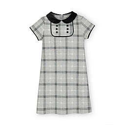 Hope & Henry Girls' Ponte A-Line Dress (Grey, Black, White Plaid, 18-24 Months)