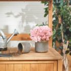 Alternate image 1 for Accent Plus Cement Flower Pot Set - Weathered Gold Metallic