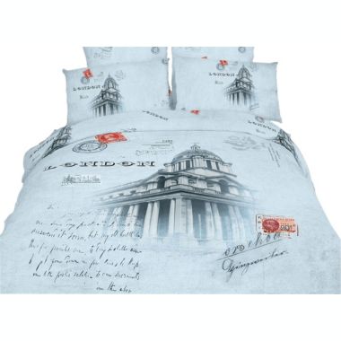 Dolce Mela Cotton Luxury Twin Size Duvet Cover 4PC Sheets Set - London. View a larger version of this product image.