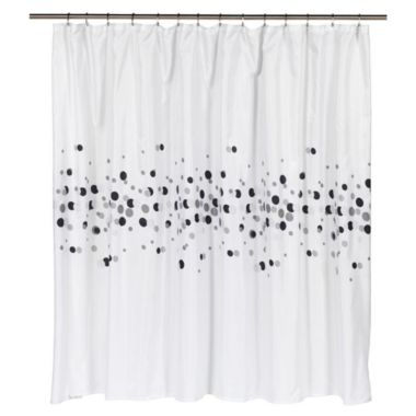 Carnation Home Fashions Fashions Dots 100% polyester Fabric Shower Curtain with Free Hooks with Multi-color Touch - Multi 70" x 72". View a larger version of this product image.