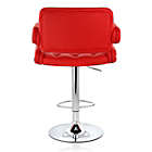 Alternate image 3 for Elama Faux Leather Tufted Bar Stool in Red with Chrome Base and Adjustable Height