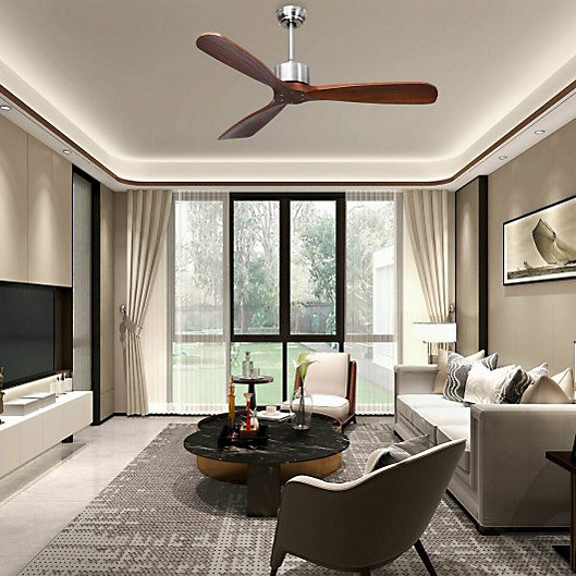 Costway 52 Inch Modern Brushed Nickel, Modern Crystal Ceiling Fan With Remote Control Satin Nickel Plate