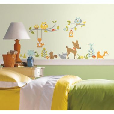 Roommates Decor Woodland Fox And Friends Peel and Stick Wall Decals. View a larger version of this product image.